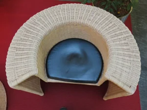 Rattanstuhl rund 